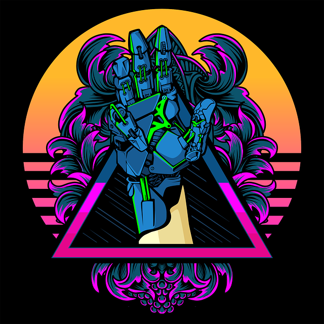 Free robot futuristic cyborg illustration